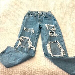 BDG Light Blue Distressed high rise baggy Jeans